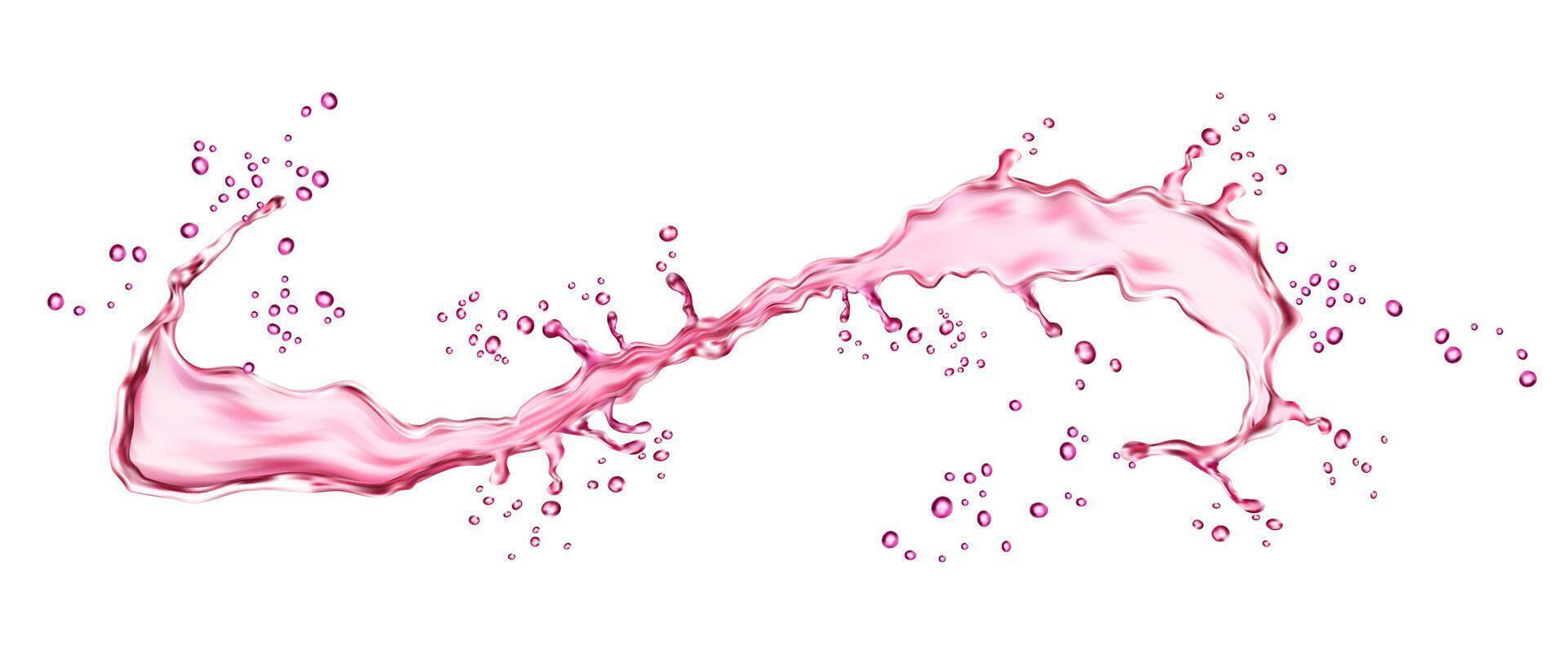 realistico rosa acqua turbine spruzzo nel schizzare onda vettore