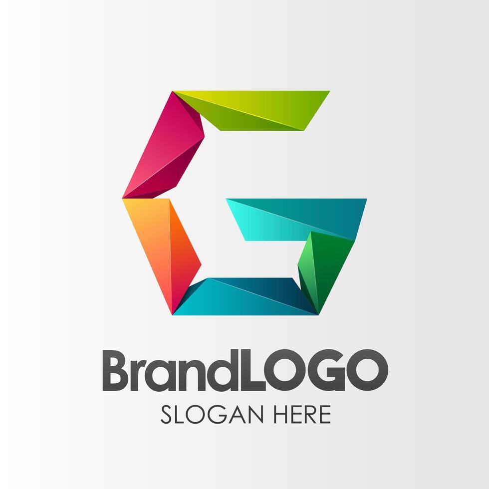 marca logo lettera g modello, 3d forma Basso poli, adatto per attività commerciale azienda visivo identità, vettore illustrazione