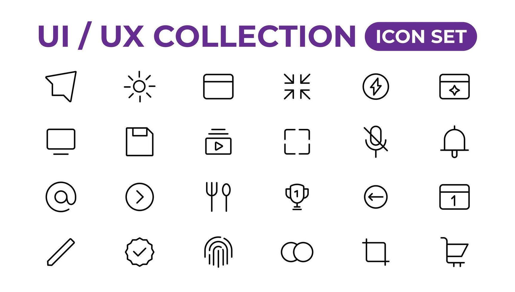 ui UX icona impostare, utente interfaccia iconset collezione. vettore