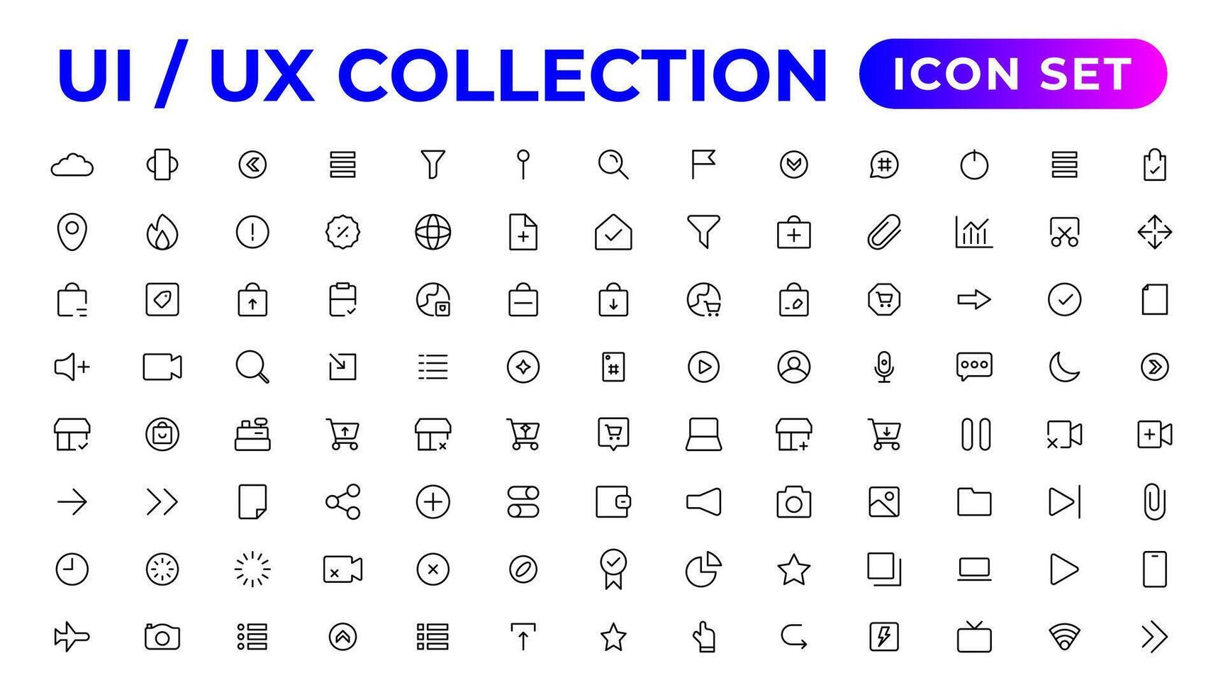 ui UX icona impostare, utente interfaccia iconset collezione. vettore