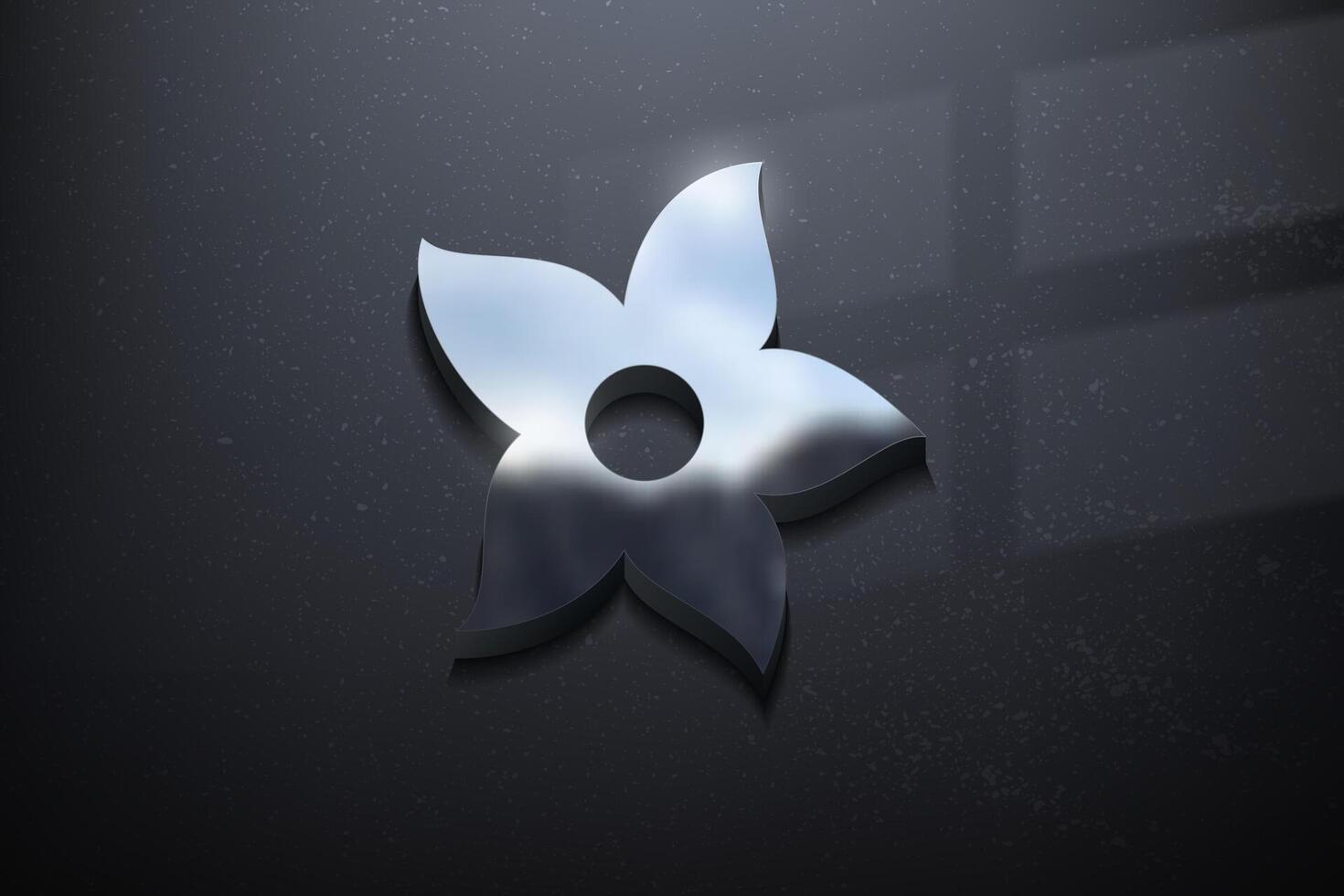 fiore 3d logo disegno, brillante modello logo con strutturato parete. realistico vettore, vettore illustrazione