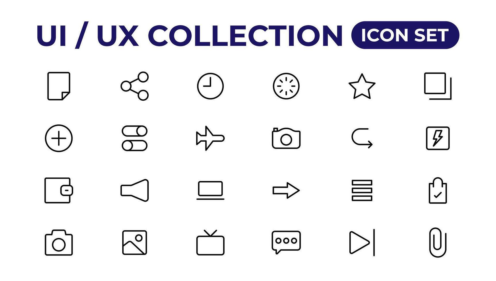 ui UX icona impostare, utente interfaccia iconset collezione. vettore