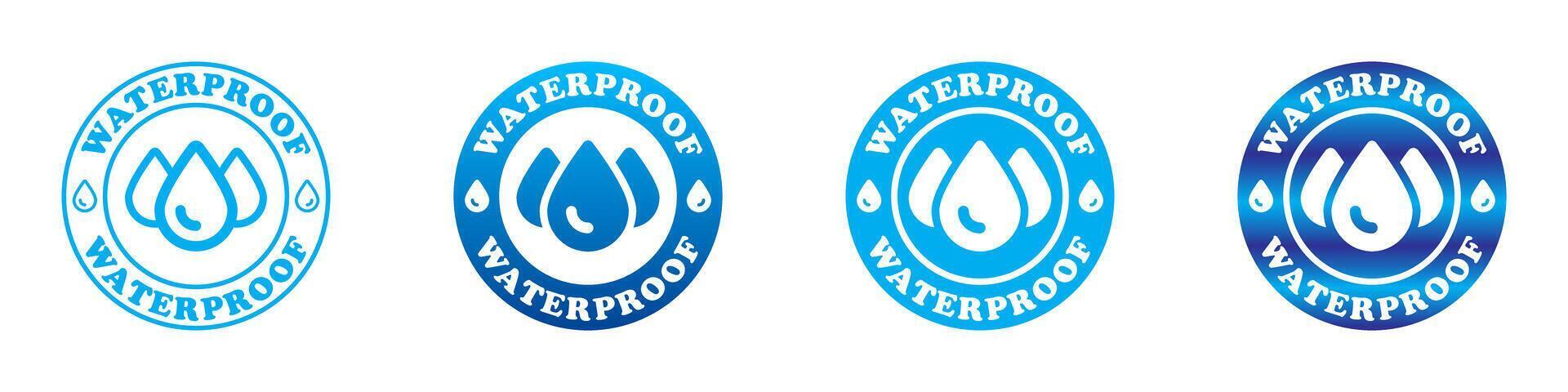 impermeabile icona impostare. acqua prova logo. vettore illustrazione.