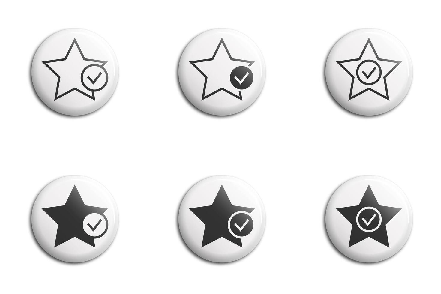 superiore attività commerciale valutazione icona impostare. stella preferito cartello icona con zecca cartello. revisione simbolo. vettore illustrazione.