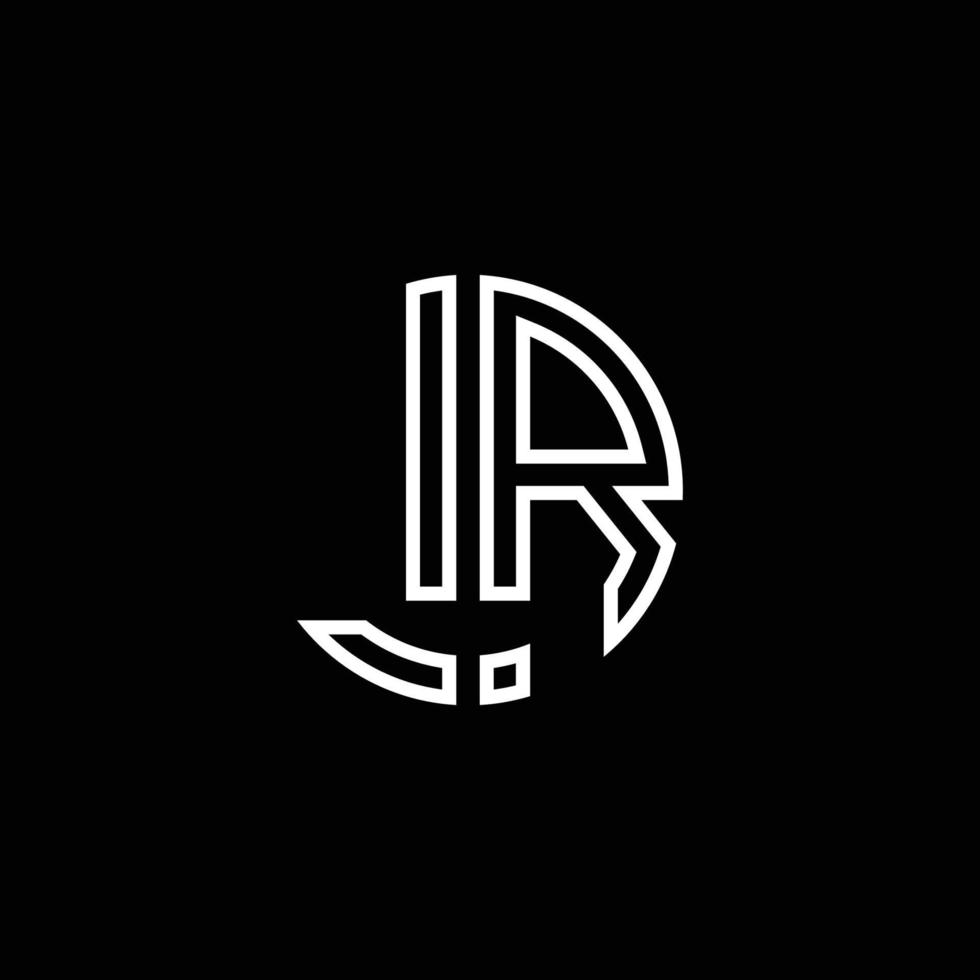 lr monogramma logo cerchio nastro stile modello di progettazione contorno vettore