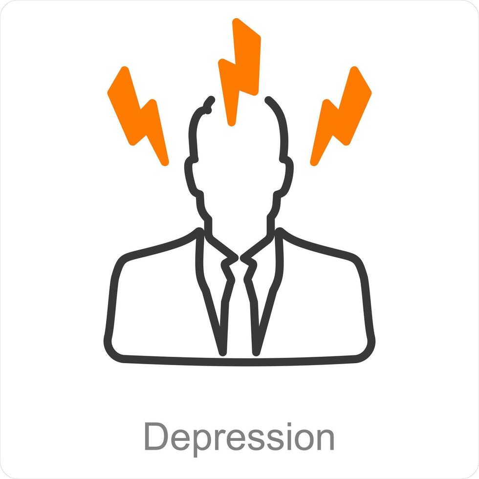 depressione e tristezza icona concetto vettore