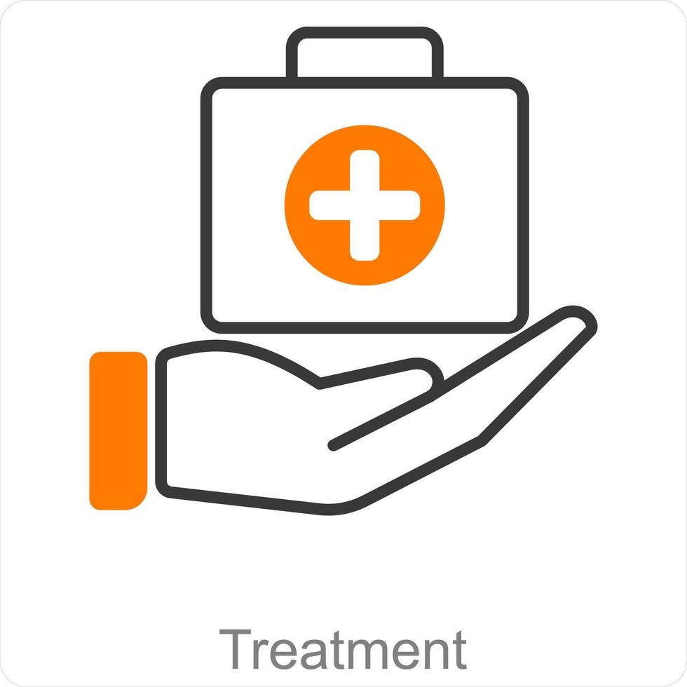 trattamento e medicina icona concetto vettore