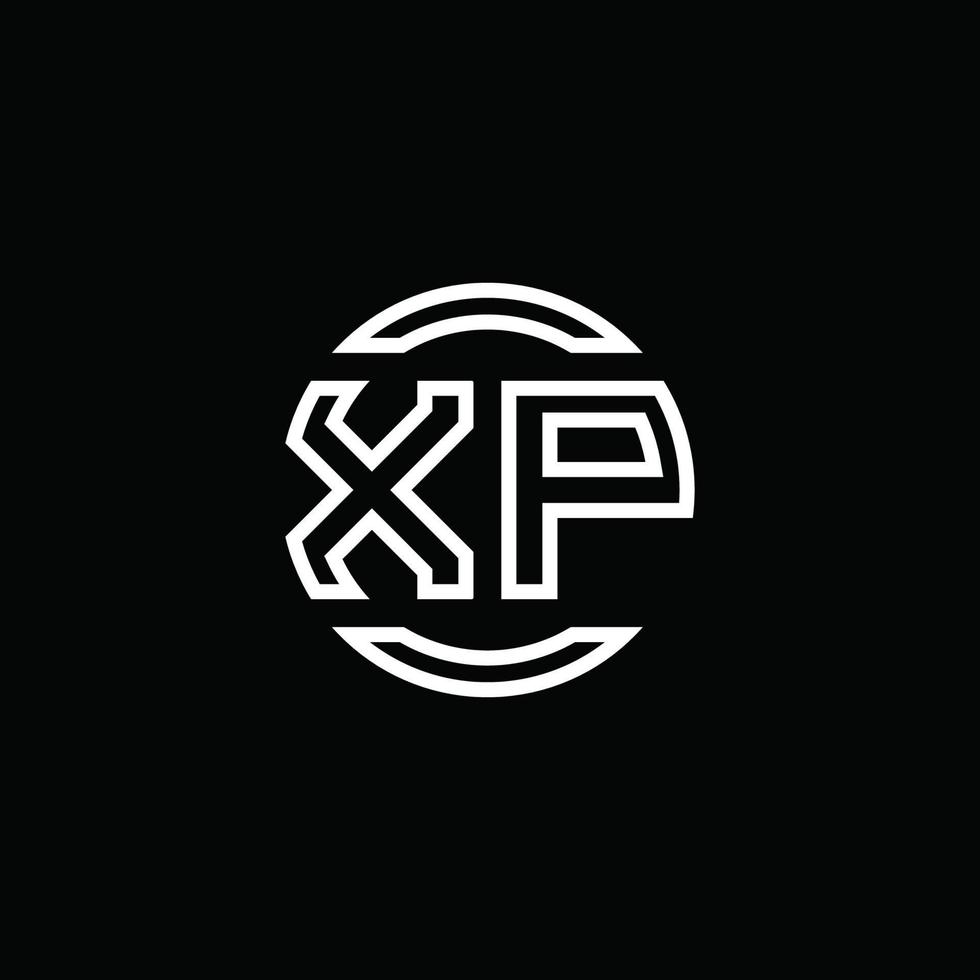 xp logo monogramma con modello di design arrotondato cerchio spazio negativo vettore