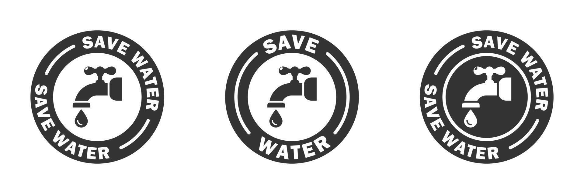 Salva acqua icona. acqua Salvataggio simbolo. acqua conservazione icona cartello. piatto vettore illustrazione.