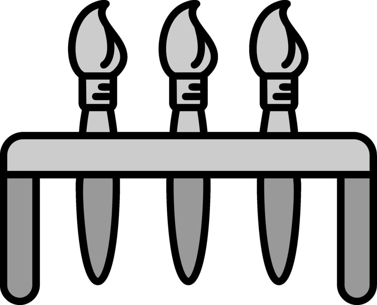 dipingere spazzole linea pieno in scala di grigi icona vettore