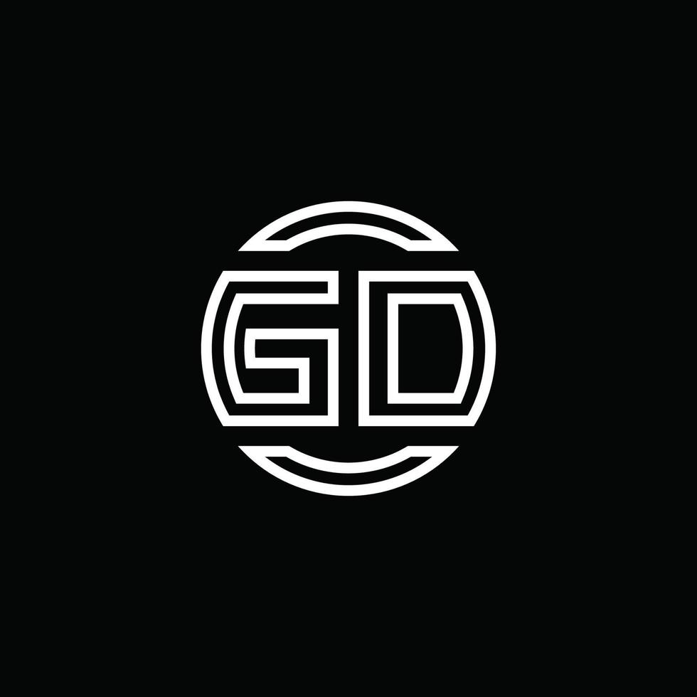 gd logo monogramma con modello di design arrotondato cerchio spazio negativo vettore