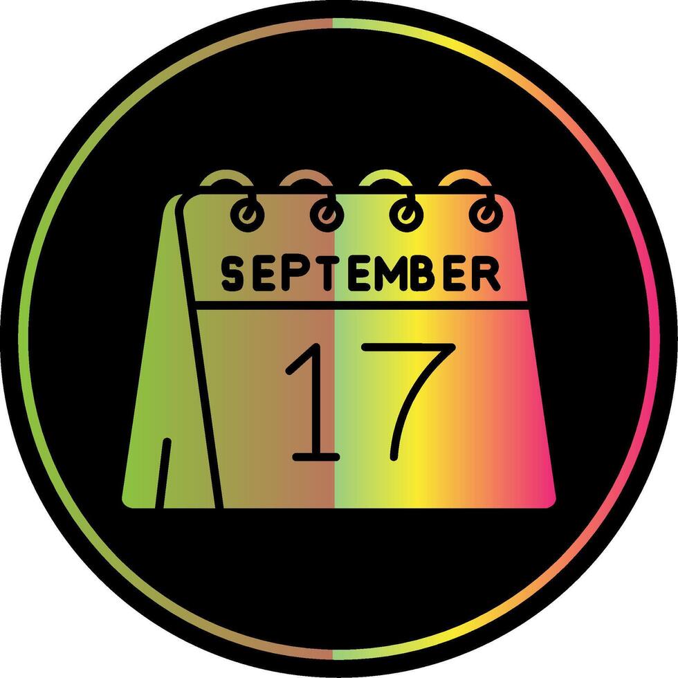 17 ° di settembre glifo dovuto colore icona vettore