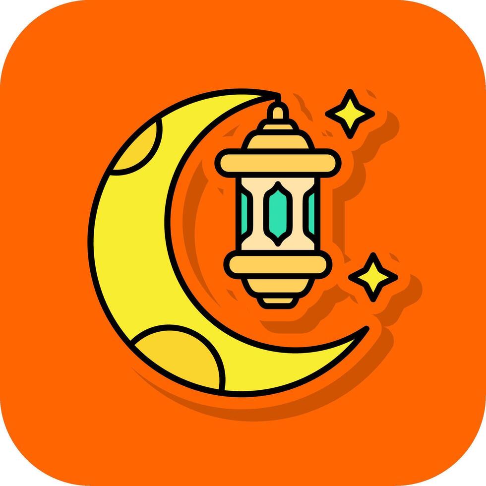 Ramadan pieno arancia sfondo icona vettore
