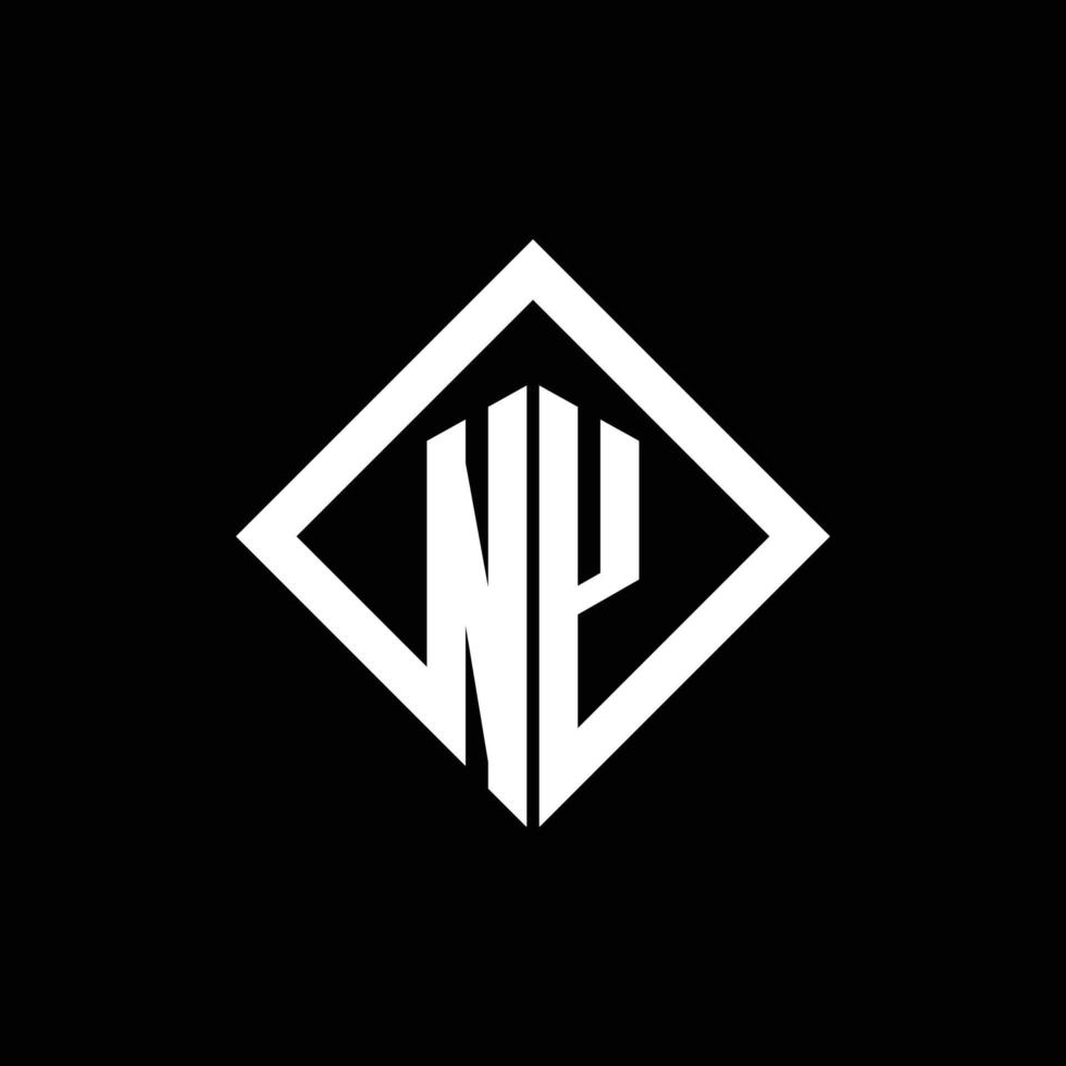 ny logo monogramma con modello di design in stile rotazione quadrata vettore