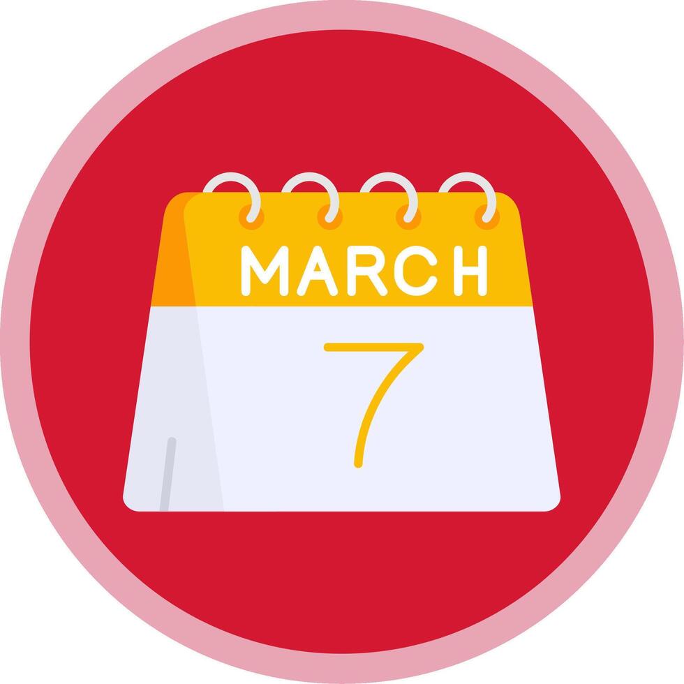 7 ° di marzo piatto Multi cerchio icona vettore