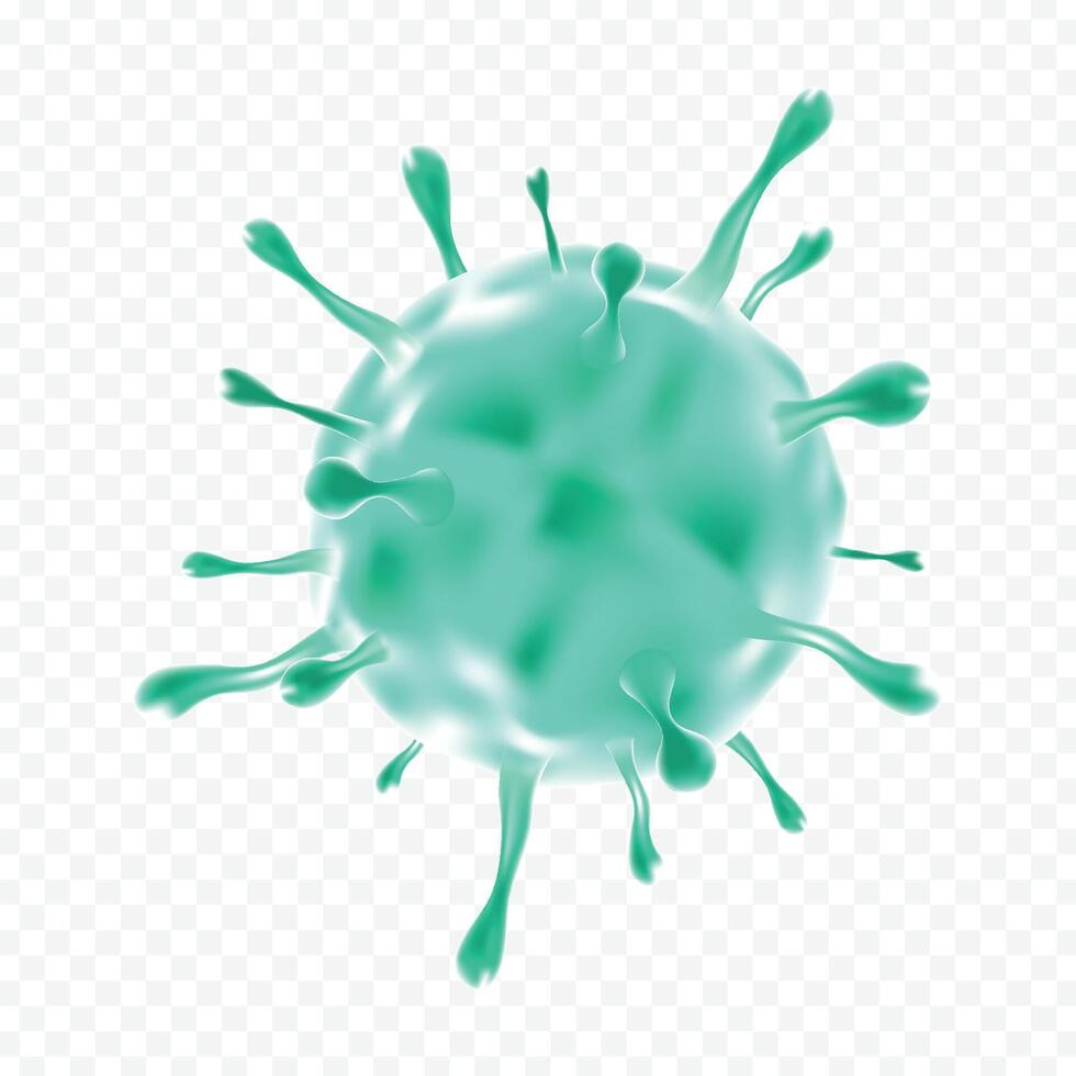 vettore realistico 3d coronavirus cellula su trasparente sfondo