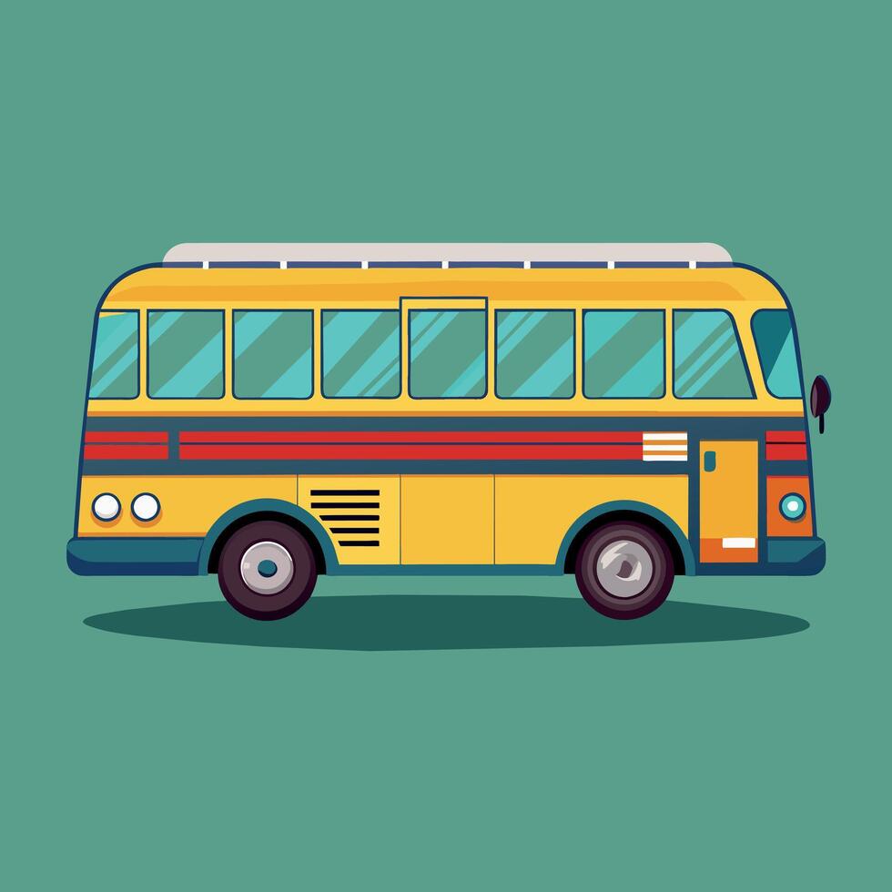 autobus piatto design cartone animato icona illustrazione scuola autobus vettore