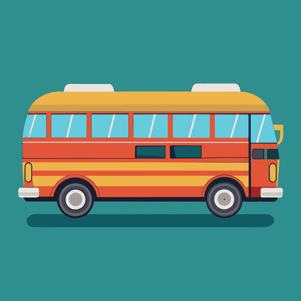 autobus piatto design cartone animato icona illustrazione scuola autobus vettore