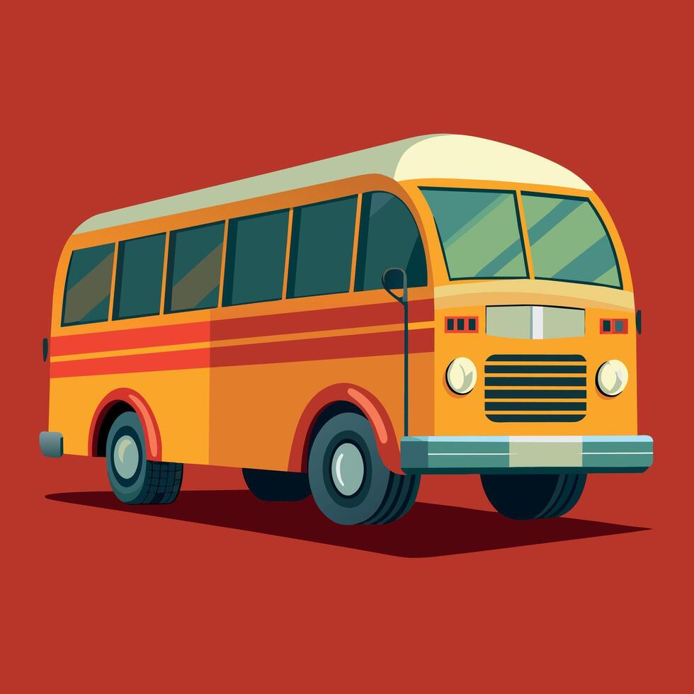 autobus piatto design cartone animato icona illustrazione scuola autobus vettore