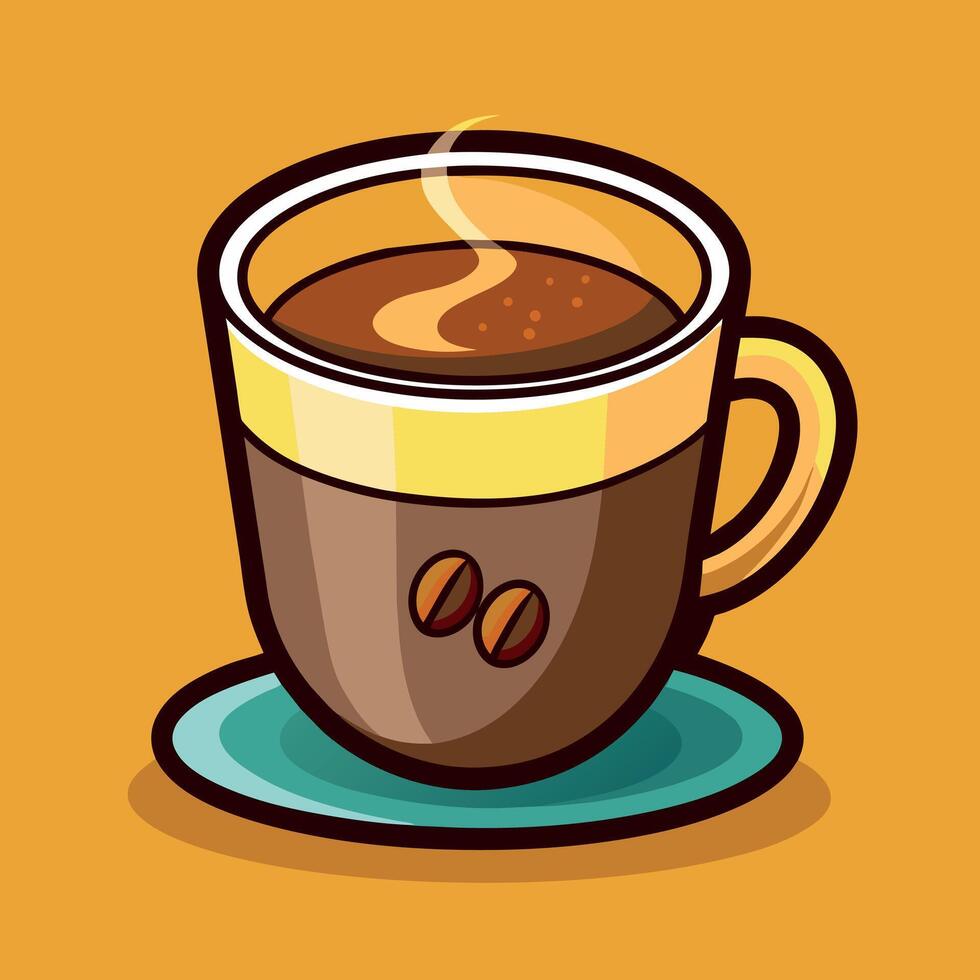 caffè tazza cartone animato illustrazione, caffè boccale bevanda icona concetto isolato vettore