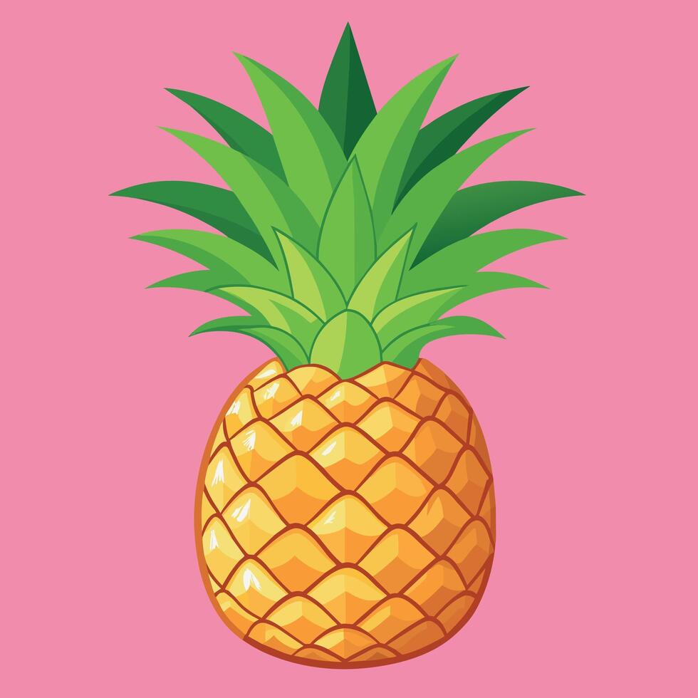 ananas colorato cartone animato vettore illustrazione