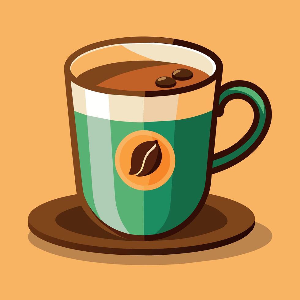 caffè tazza cartone animato illustrazione, caffè boccale bevanda icona concetto isolato vettore