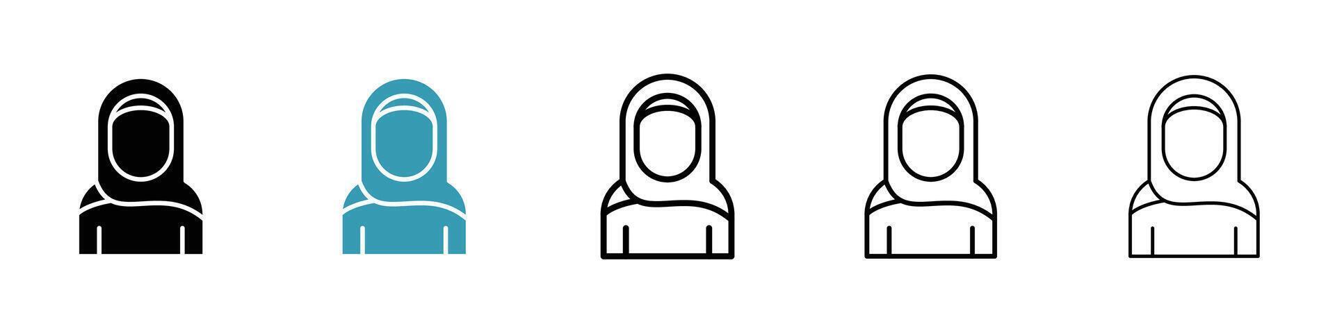 musulmano donne icona vettore