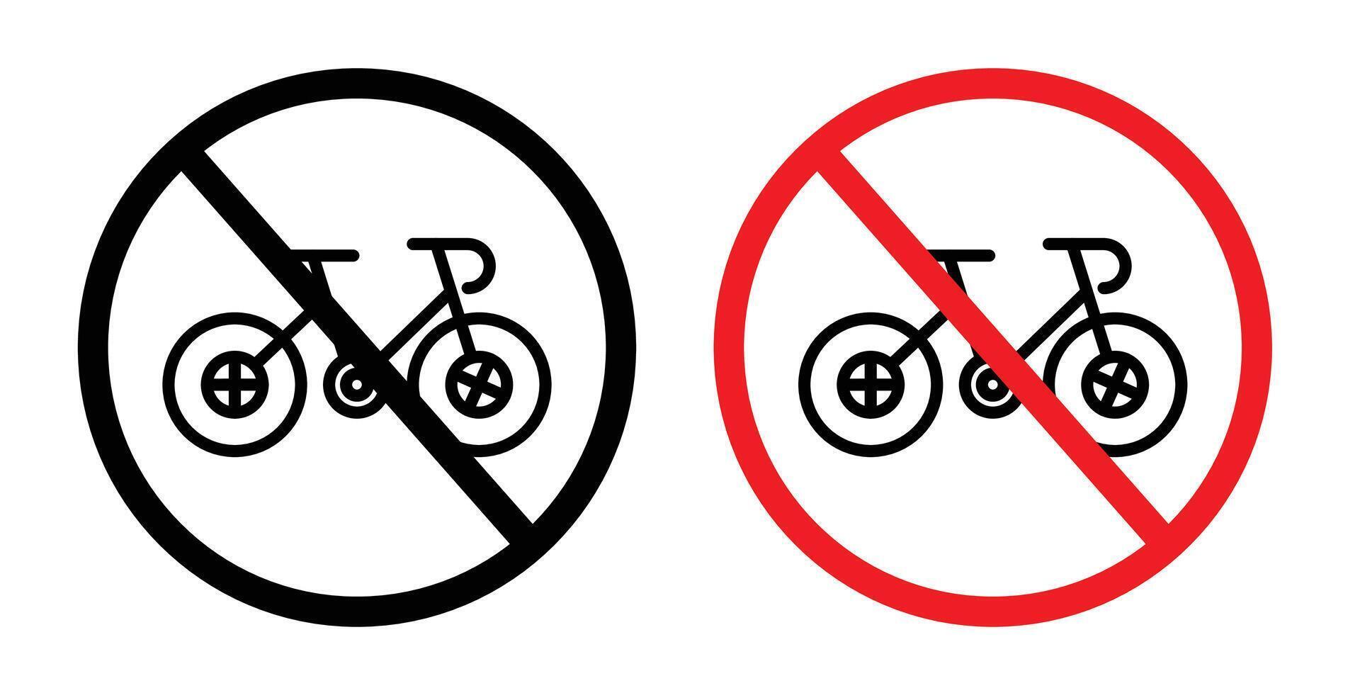 bicicletta divieto cartello vettore