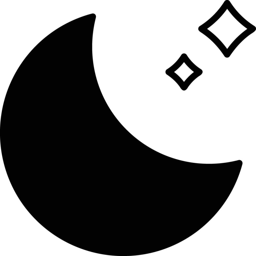 Luna glifo e linea vettore illustrazione