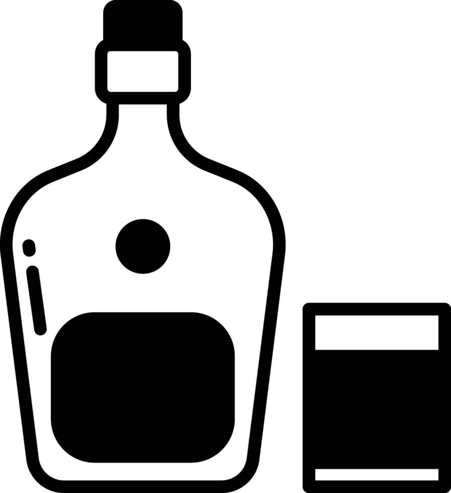 whisky glifo e linea vettore illustrazione