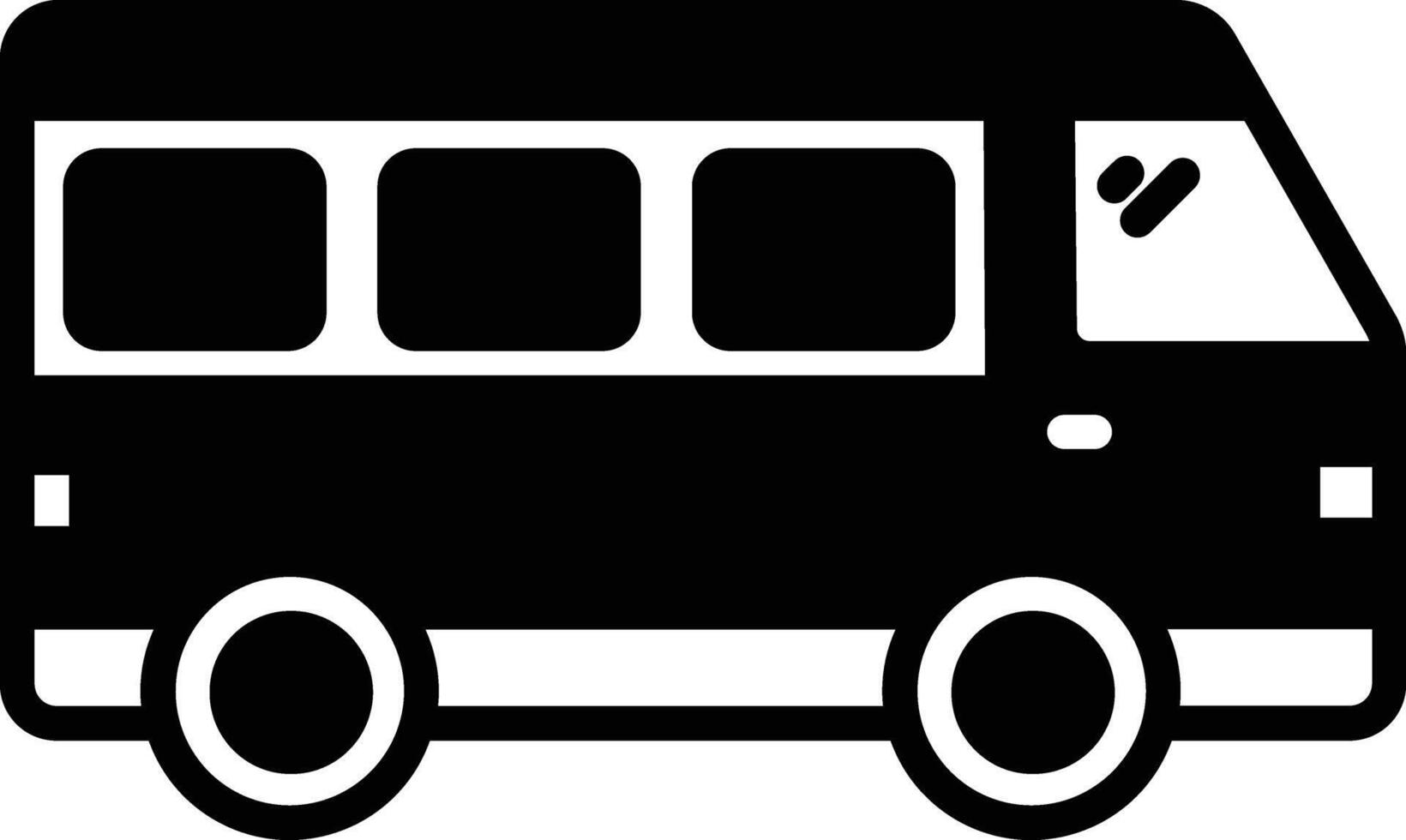 camper furgone glifo e linea vettore illustrazione