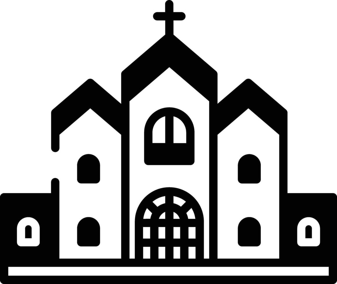 Chiesa glifo e linea vettore illustrazione
