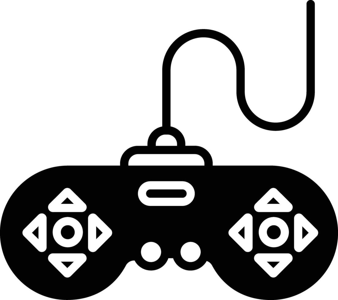 gamepad glifo e linea vettore illustrazione