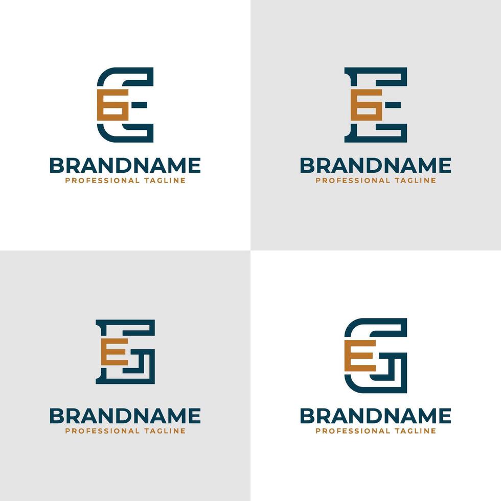 elegante lettere per esempio e ge monogramma logo, adatto per attività commerciale con per esempio o ge iniziali vettore
