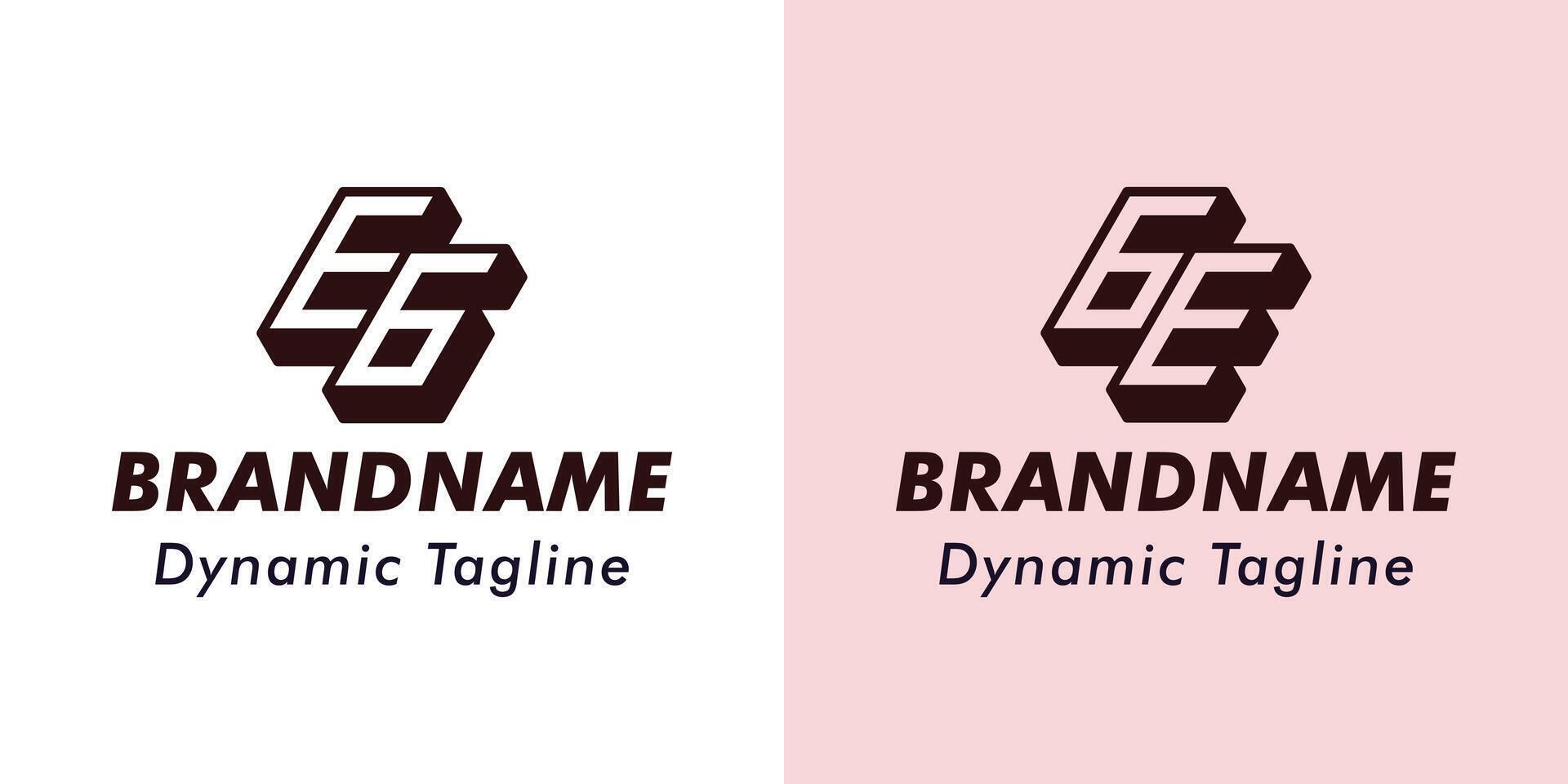 lettere per esempio e ge 3d monogramma logo, adatto per attività commerciale con per esempio o ge iniziali vettore