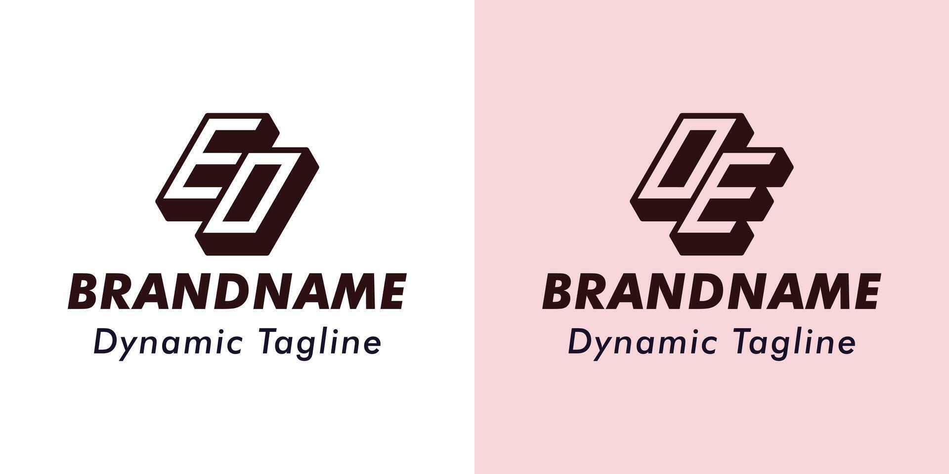 lettere eo e oe 3d monogramma logo, adatto per attività commerciale con eo o oe iniziali vettore