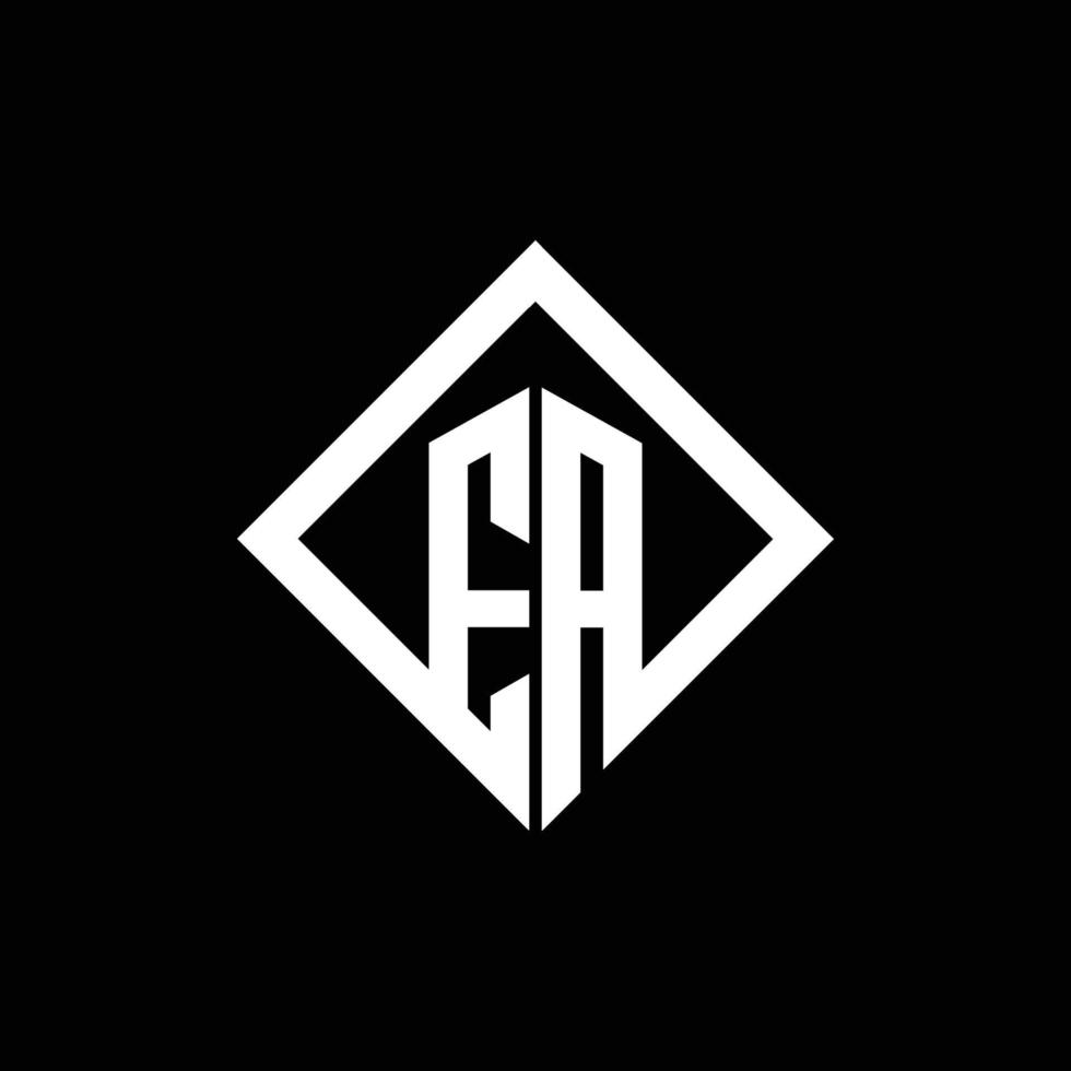 monogramma logo ea con modello di design in stile rotazione quadrata vettore