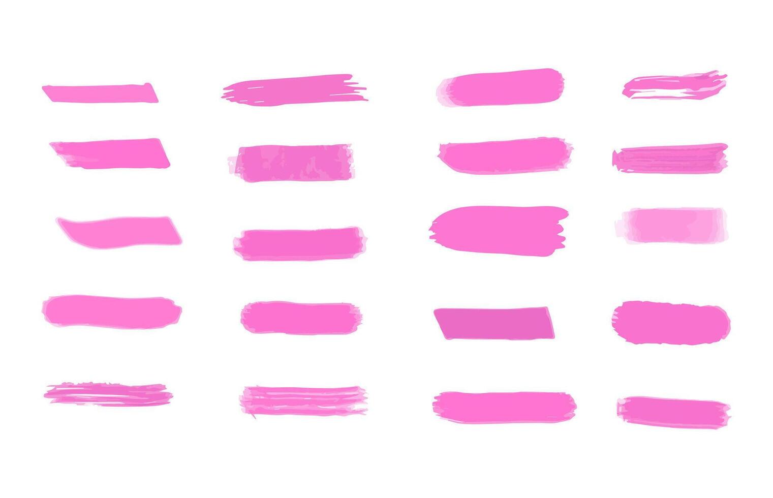 impostato di vettore dipingere spazzola ictus. rosa acquerello struttura, sfondo per sociale media. spazzola evidenziare elementi Nota sottolineare isolato. vettore