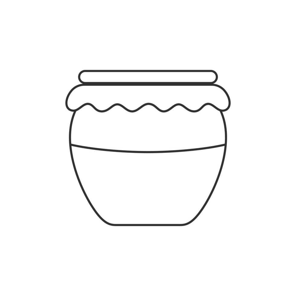 icona del barattolo di miele in un design piatto nero vettore