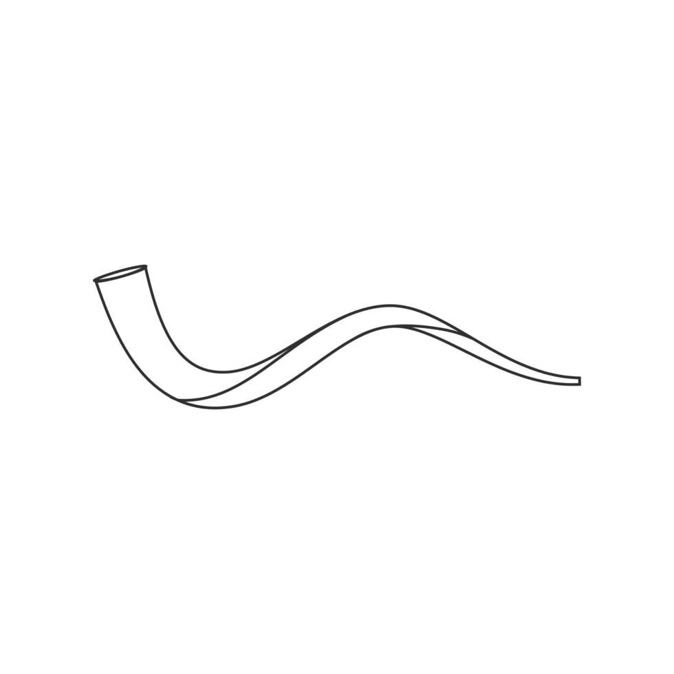 icona shofar nel design piatto nero vettore