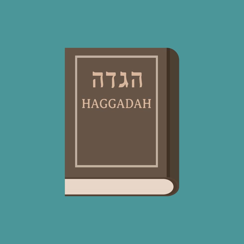 Pasqua vacanza haggadah libro piatto lunga ombra icona del design vettore