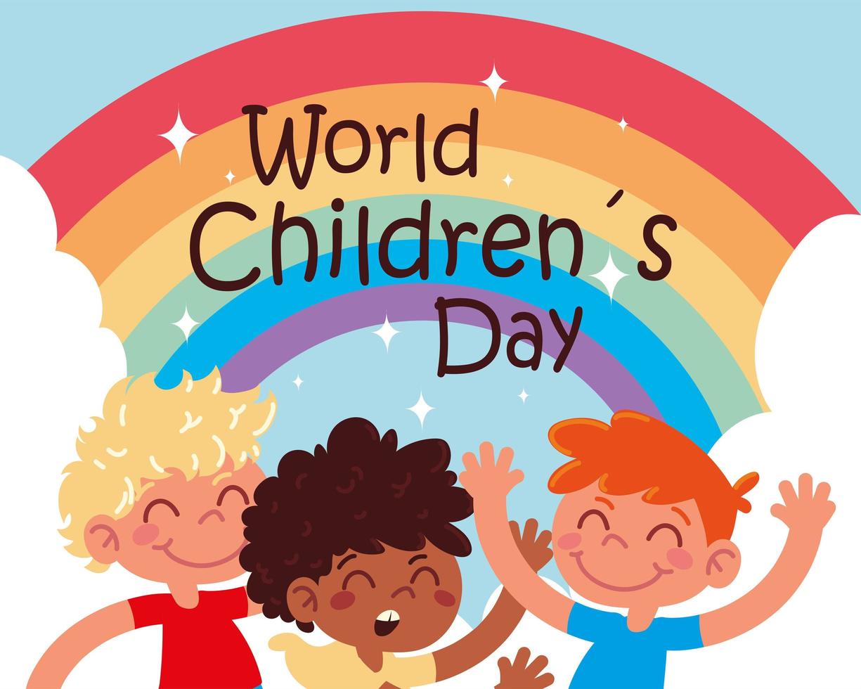 celebrazione della giornata mondiale dei bambini vettore