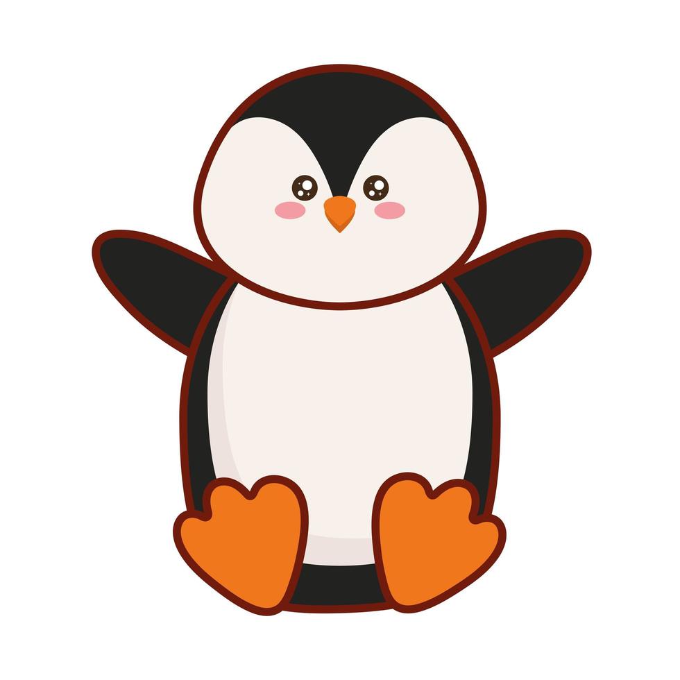 simpatico pinguino kawaii vettore