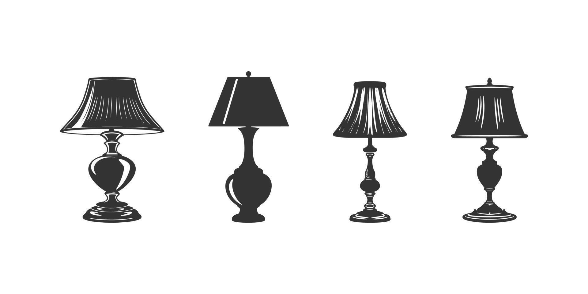 tavolo lampada icona impostare. vettore illustrazione design.