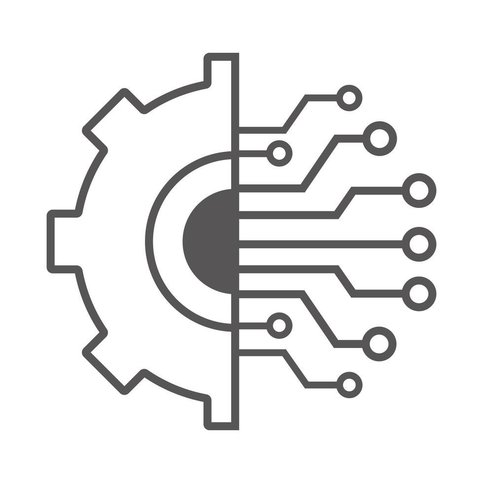 ingranaggio e circuito elettronico vettore