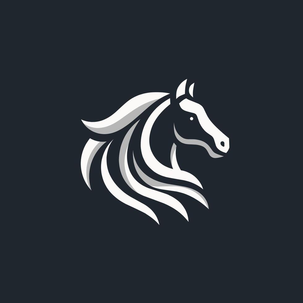 cavallo logo vettore design ispirazione, monocromatico emblema di cavallo testa isolato su bianca, silhouette vettore illustrazione, Perfetto per animale azienda agricola o Comunità emblema,