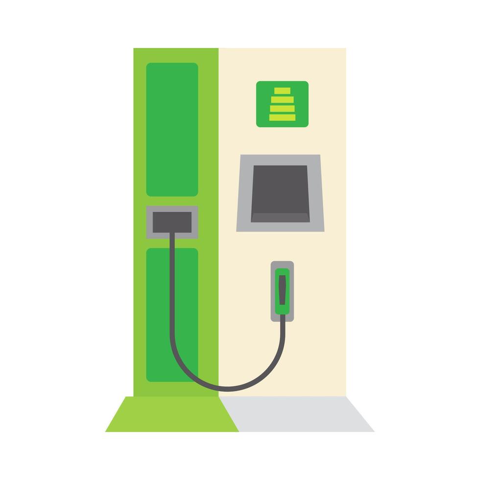 elettrico veicolo ricarica stazione icona. elettrico ricarica stazione vettore illustrazione. verde energia.