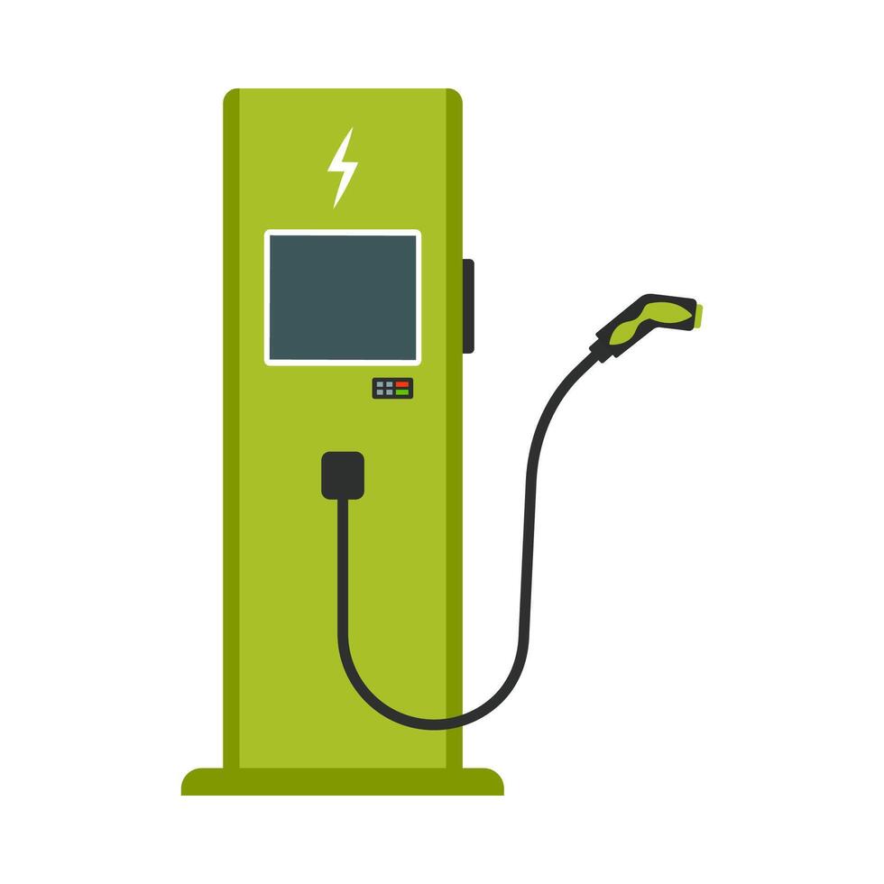 elettrico veicolo ricarica stazione icona. elettrico ricarica stazione vettore illustrazione. verde energia.