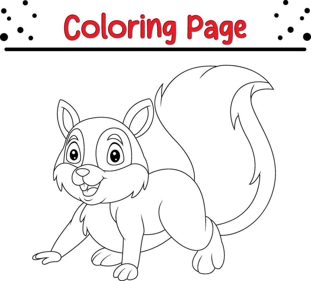 carino scoiattoli colorazione pagina per bambini vettore