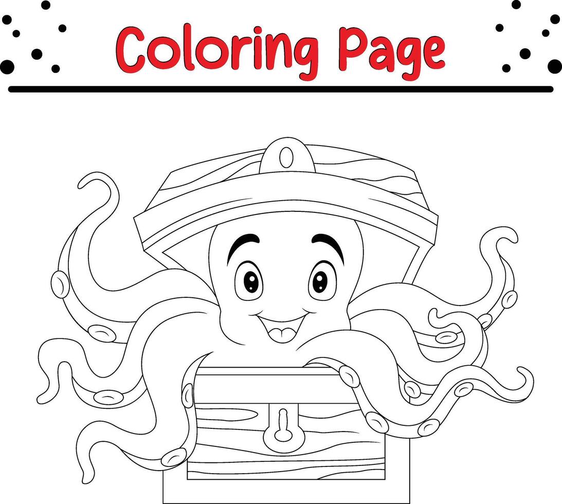 colorazione pagina polpo il petto per bambini vettore